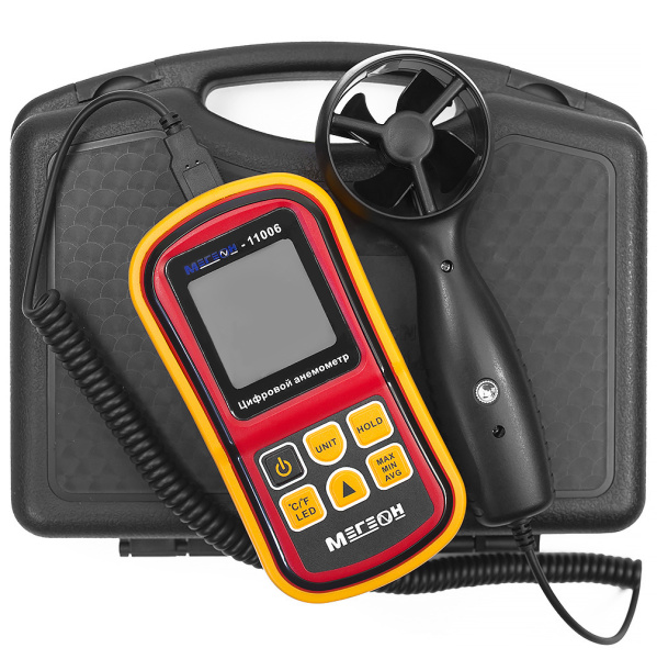 Анемометр крыльчатый цифровой МЕГЕОН 11006 купить по низкой цене | МАКСПРОФИТ