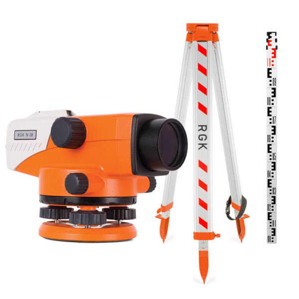 Комплект оптический нивелир RGK N-38 + штатив S6-N + рейка AMO S5 купить по низкой цене | МАКСПРОФИТ