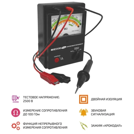 Мегаомметр (измеритель сопротивления изоляции) МЕГЕОН 13124 купить по низкой цене | МАКСПРОФИТ