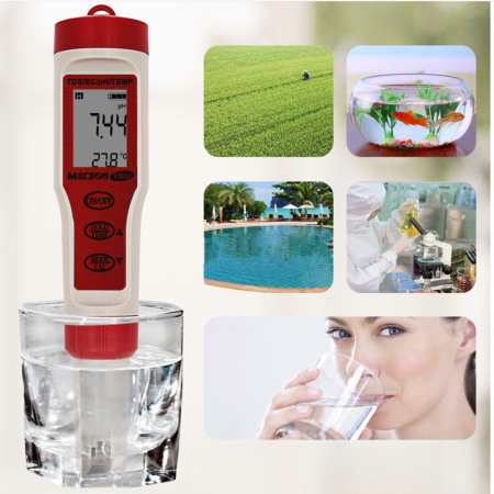 Тестер воды 4 в 1 (солемер/кондуктометр/pH- метр/термометр) МЕГЕОН 17002 купить по низкой цене | МАКСПРОФИТ